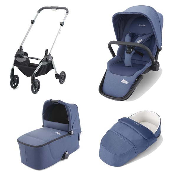 Recaro Sadena 3-in-1 rattaat + kantokoppa + kevyt kantokoppa | Taivaansininen Recaro Sadena 3-in-1 rattaat + kantokoppa + kevyt kantokoppa | Taivaansininen