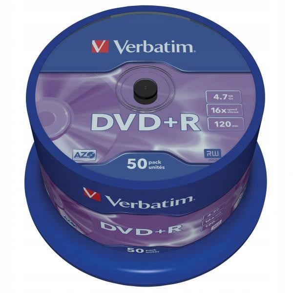 DVD+R Verbatim 16x 4,7 GB Matt Silver (Cake 50)