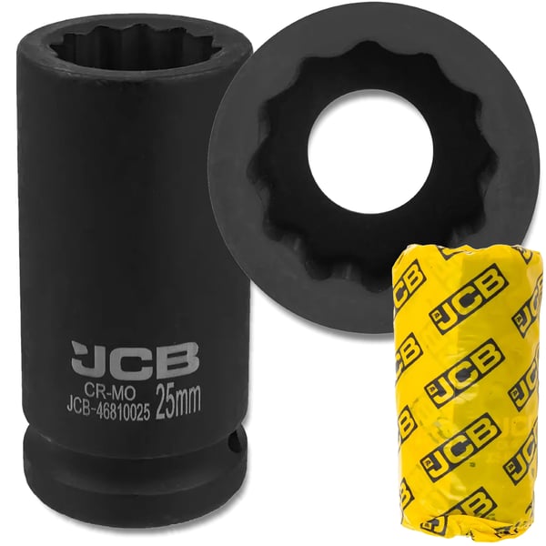JCB DYB SLAGTOPPENØGLE 3/4" Cr-Mo 12-kant 25 mm TOPNØGLE