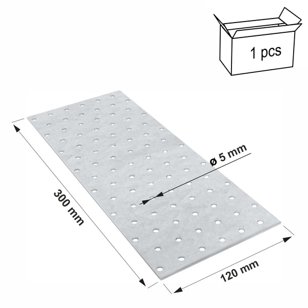Perforeret plade PP21 120x300x2,0 (1)