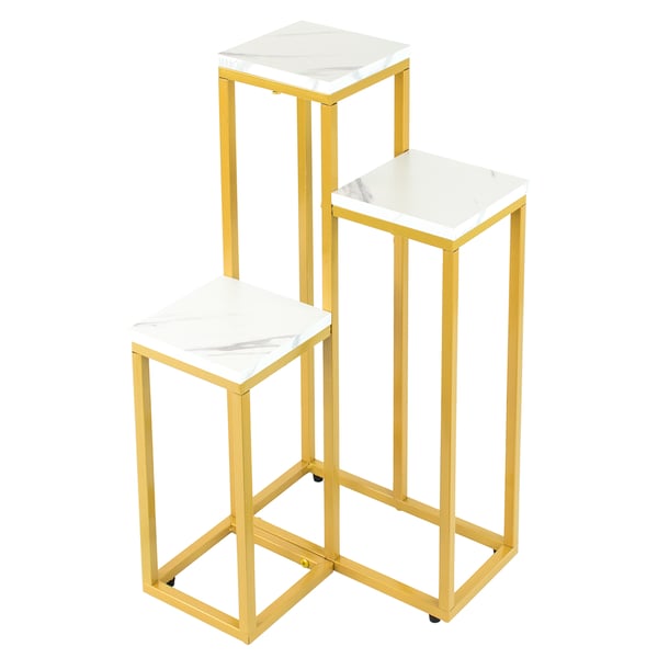 Metalblomsterstativ til potteplanter, loftstil i flere niveauer, 3 hylder