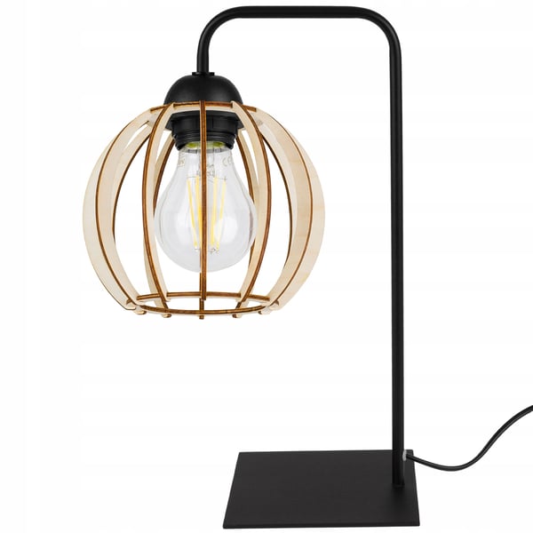 NATTBORDSLAMPA, TRÄLAMPA, BOLL LED