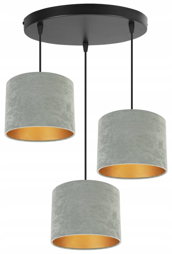 ELEGANT HÄNGLAMPA, GYLLENE TAKLAMPA, SAMMETS LAMPSKÄRM