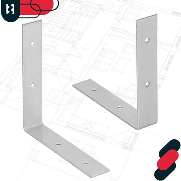 Kotarbau® Kirvesmiehen kulmaliitin ruostumatonta terästä sinkittyä 100 x 100 x 20 mm 50 kpl:n sarja