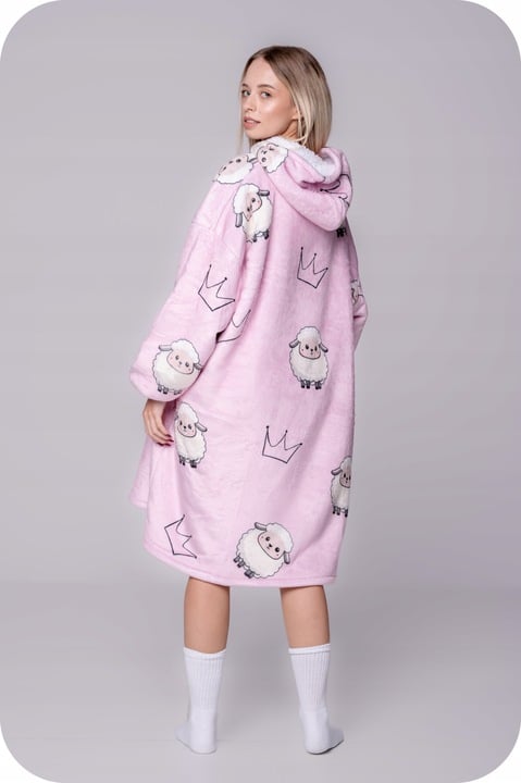 BLANKET collegepaita Ylisuuri lämmin Paksu peitto collegepaita 2in1 XXL lampaankuvioinen karvainen [KB-W15]
