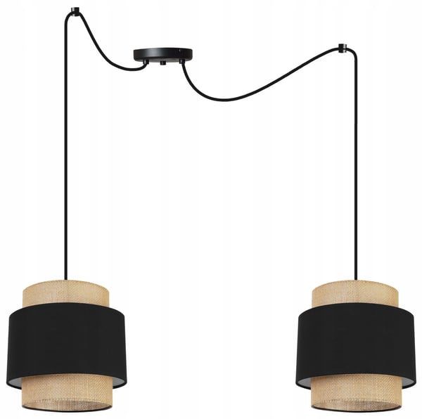 Hængende lampe, loftslysekrone, lampeskærm, boho juta