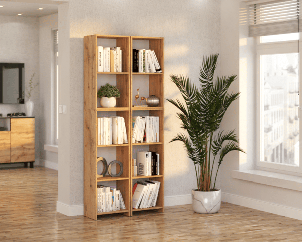 Wotan Oak Office Kirjahylly 40 CM Lelukansiot Puinen Parvi