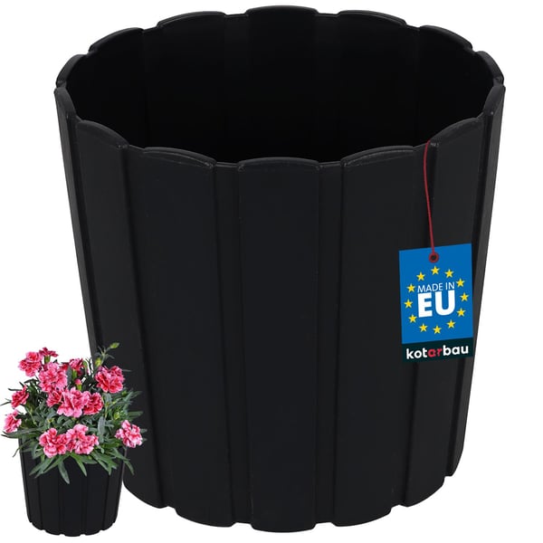 Plastikurtepotte til blomster og krydderurter på altanen eller terrassen, antracit, 14,4 x 13 cm