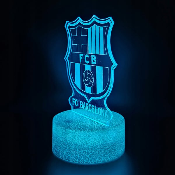 Nattlampa för barn FC Barcelonas vapensköldslogotyp 16 LED 3D + fjärrkontroll