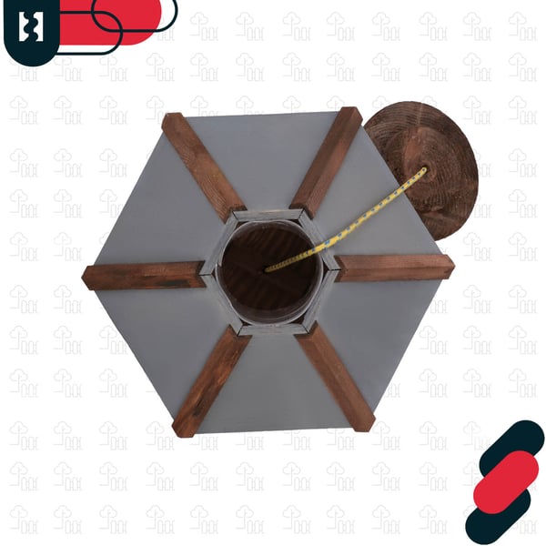 KOTARBAU hängande fågelmatare sexkantig trä 310 x 285 mm med dispenser och foder 0,5 kg
