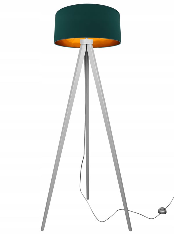GULVlampe TRIPOD stående i gyldent træ