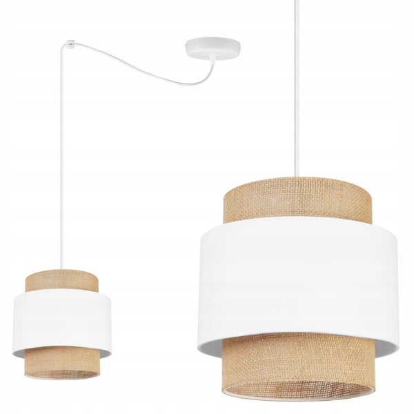 Hængende lampe, loftslysekrone, lampeskærm, boho juta
