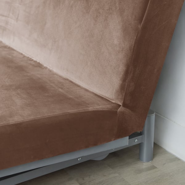 Sofbädd 190-210 cm brun sammet