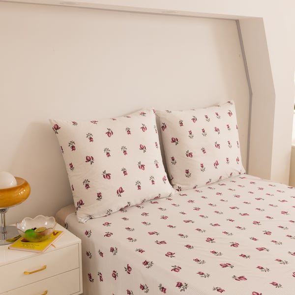 Puuvillaiset vuodevaatteet 200x200 ruusut