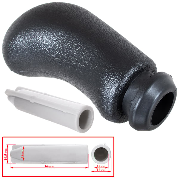 Renault Clio II III IV gearknop 5-trins sort og sølv med adapter til gearvælger 2 stk.