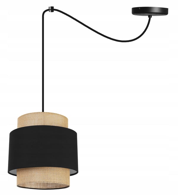 Hængende lampe, loftslysekrone, lampeskærm, boho juta
