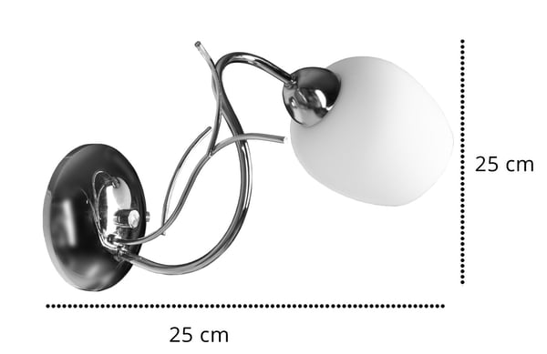 KROMAD VÄGGLAMPA MED GLASLAMPA E14 LED