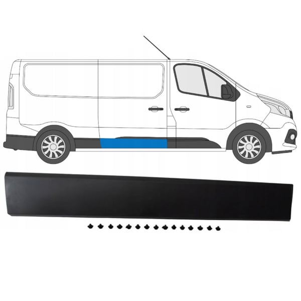 Nissan NV300 2014- liukuvan sivuoven oikeanpuoleinen lista