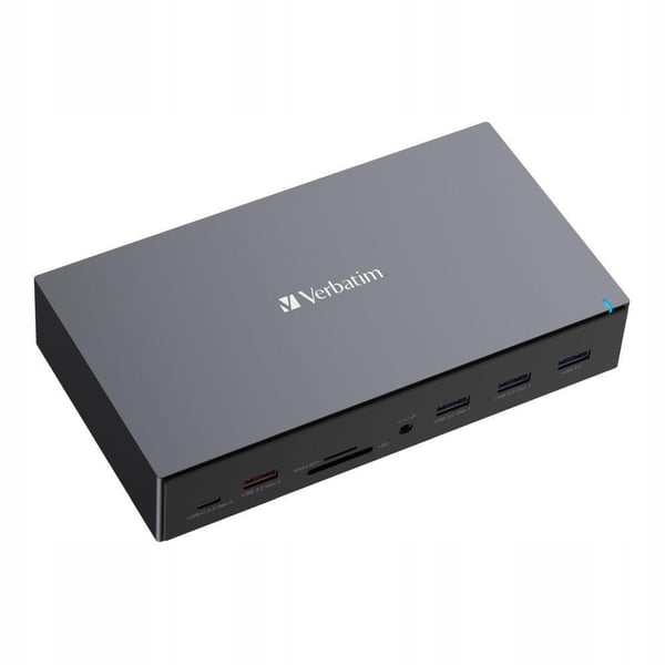 Verbatim USB-C Pro dockningsstation CDS-17 3xHDMI 2xDP RJ-45 5xUSB 2xUSB-C SD microSD DC-ljud