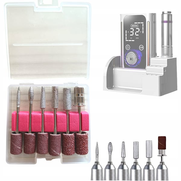 6 diamant neglebits TIL neglebånd, hybrid gel, flamme, kegle, dråbeformet
