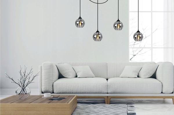ELEGANT FORKROMET SPIDER HÆNGELAMPE MED GLASSKÆRM