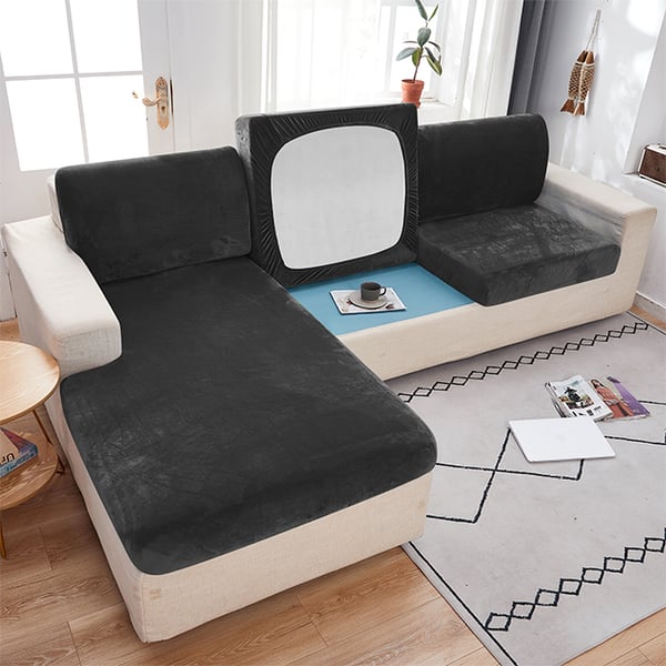 Sofföverdrag sammet svart 100-125cm