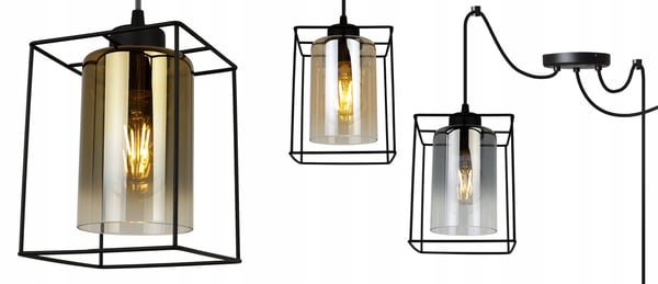 MODERNE ELEGANT HÆNGELAMPE MED GLASSKÆRM