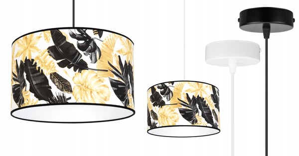 Lofthængende lampe, lampeskærm, gyldne blomster, LED
