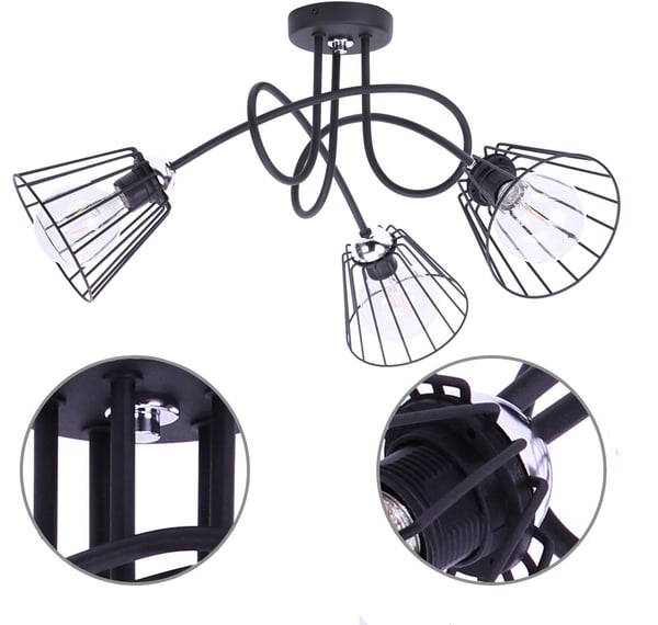 Loftlampe Plafond Lysekrone LED KLOKKER lavet af TRÅD