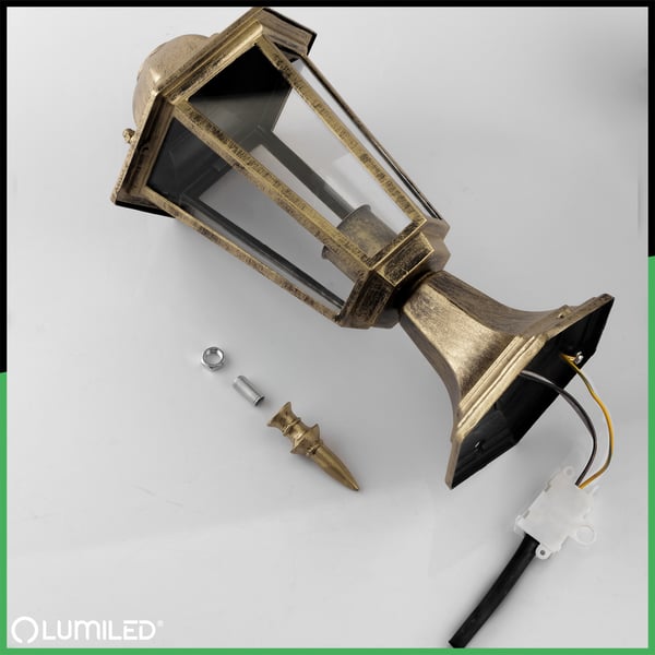 Utomhuslampa E27 Lyktstolpe 39cm Patina BELLIS LUMILED