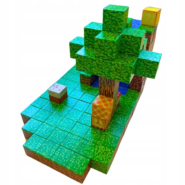 Minecraft pædagogisk magnetisk klodssæt 128 dele og figurer