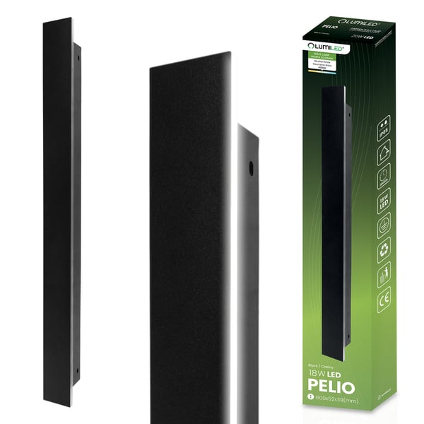 Trädgårdslampa LED väggmontering PELIO väggarmatur fasad 18W 4000K IP65 LUMILED