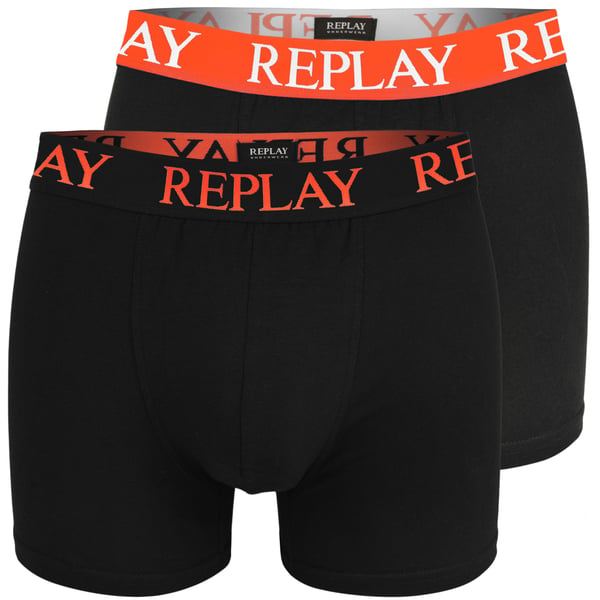 Replay miesten bokserit, 6 kpl, puuvillaa, mustat, logolla, koko S