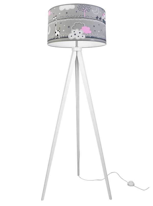 LOFT BØRNESTATIV LAMPE, LAMPESKÆRM, MØNSTER, LED