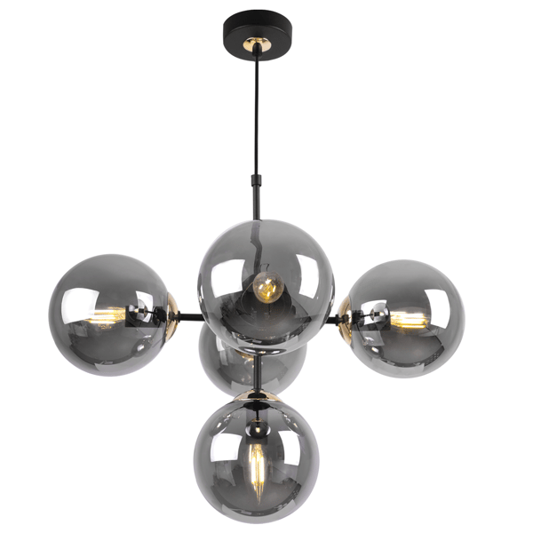 Lofthængende lampe lysekrone loft Glamour sort