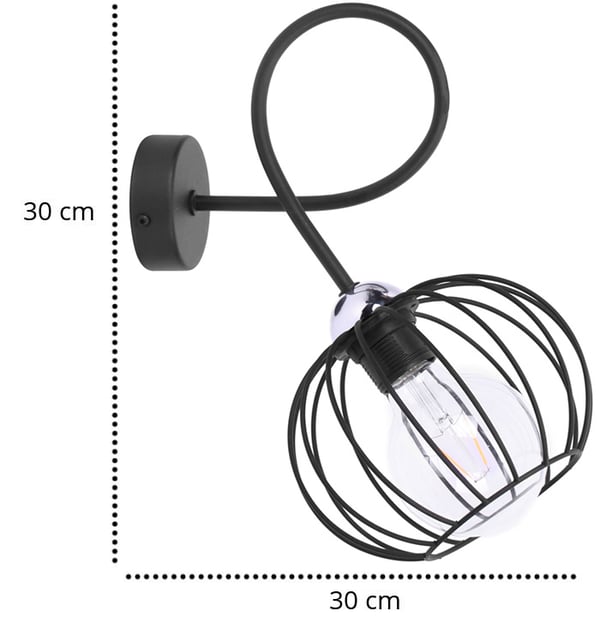 Loft Wire LED-vägglampa, krom E27