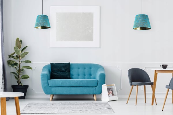 HÆNGELAMPE, LOFTKRONE, LAMPESKÆRM, GULDMØNSTER