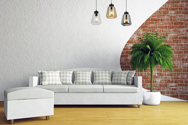 MODERNE ELEGANT HÆNGELAMPE MED GLASSKÆRM