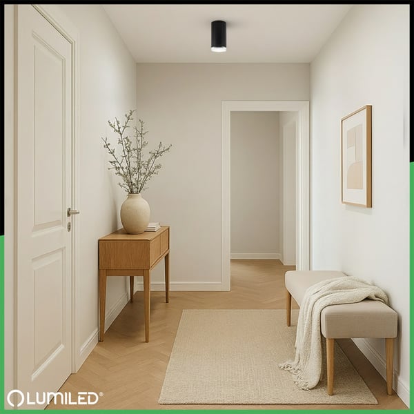 Taklampa spotreflektor LED armatur spot rör GU10 IP44 ADERO svart Lumiled