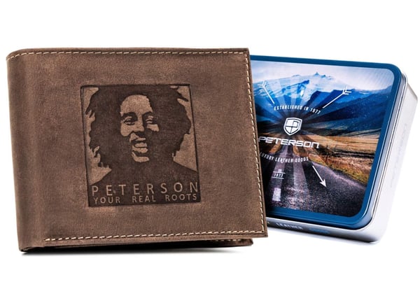 Miesten lompakko, jossa on kohokuvioitu Bob Marleyn kuva - Peterson
