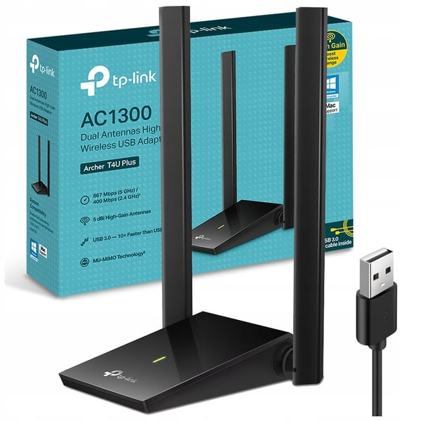 TP-Link Archer T4U Plus WiFi AC1300 USB-netværksadapter