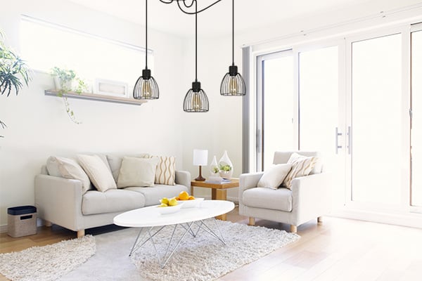Hämähäkkiriippuvalaisin moderni LOFT mustavalkoinen