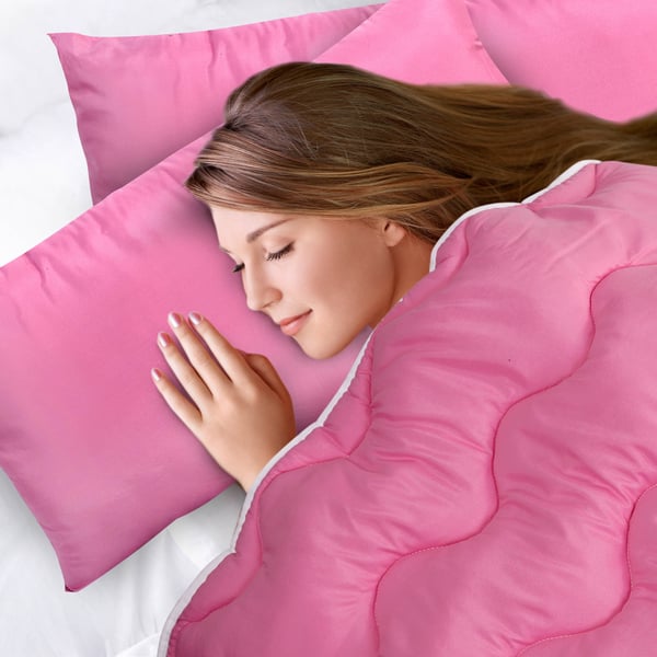 Pude 80x40 cm allergivenlig mikrofiber pink silikone