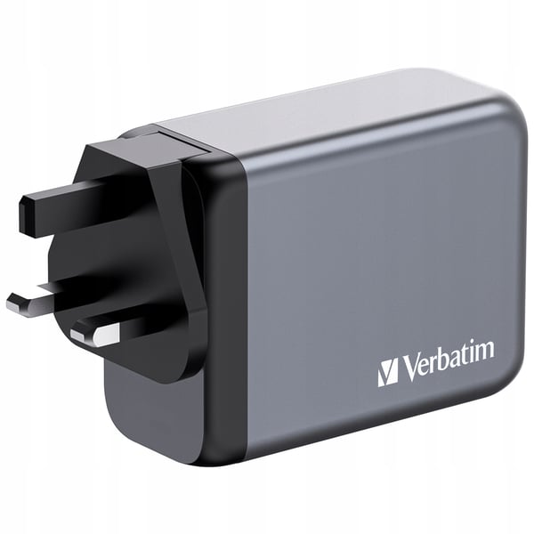 Verbatim GaN GNC-200 Vægoplader 3xUSB-C PD (2x100W+65W) 1xUSB-A QC 3.0