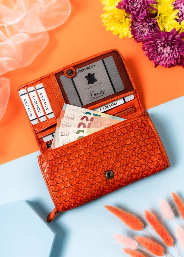 Damplånbok i läder R-N22-ZPT-7330 Orange