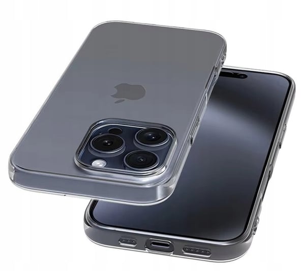 Apple iPhone 16 Pro -suojakuori, paksu hyytelökotelo (2 mm), läpinäkyvä