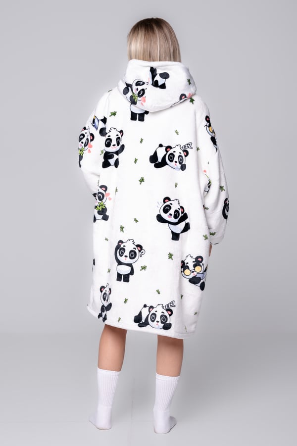 Huopapaita Ylisuuri lämmin Paksu huopapaita 2in1XXL panda valkoinen pörröinen [KB-W5]