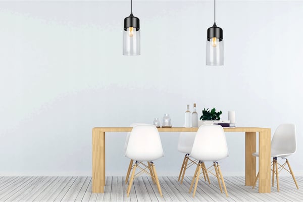 HÆNGENDE LOFTSLAMPE, GLASPLAFON, LED-LAMPE