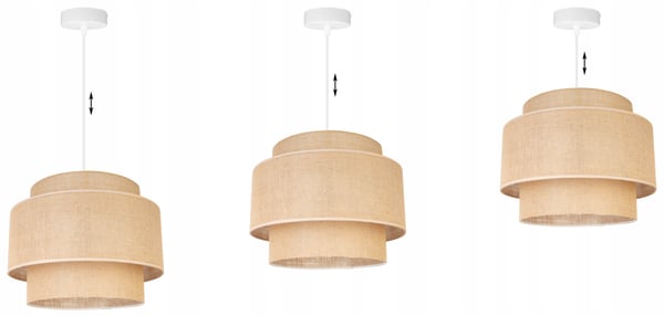 Hængende lampe, loftslysekrone, lampeskærm, boho juta