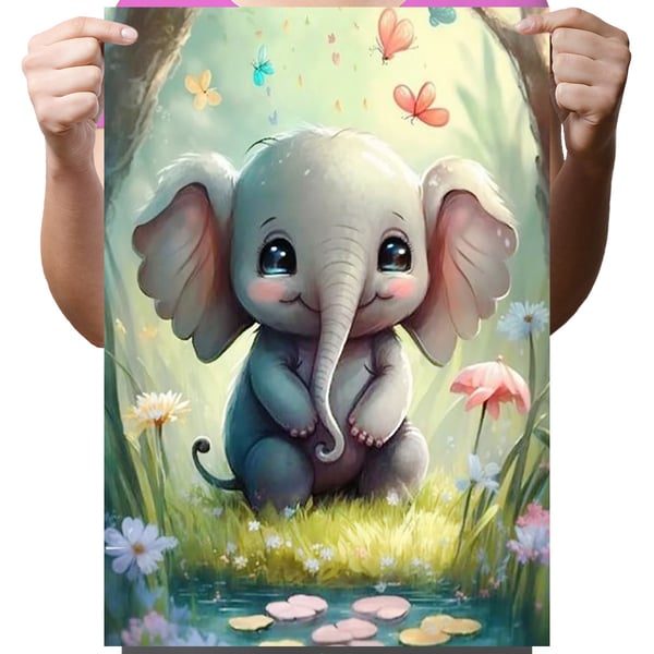 Ob_L_10 diamantmaleri 30x40 elefant